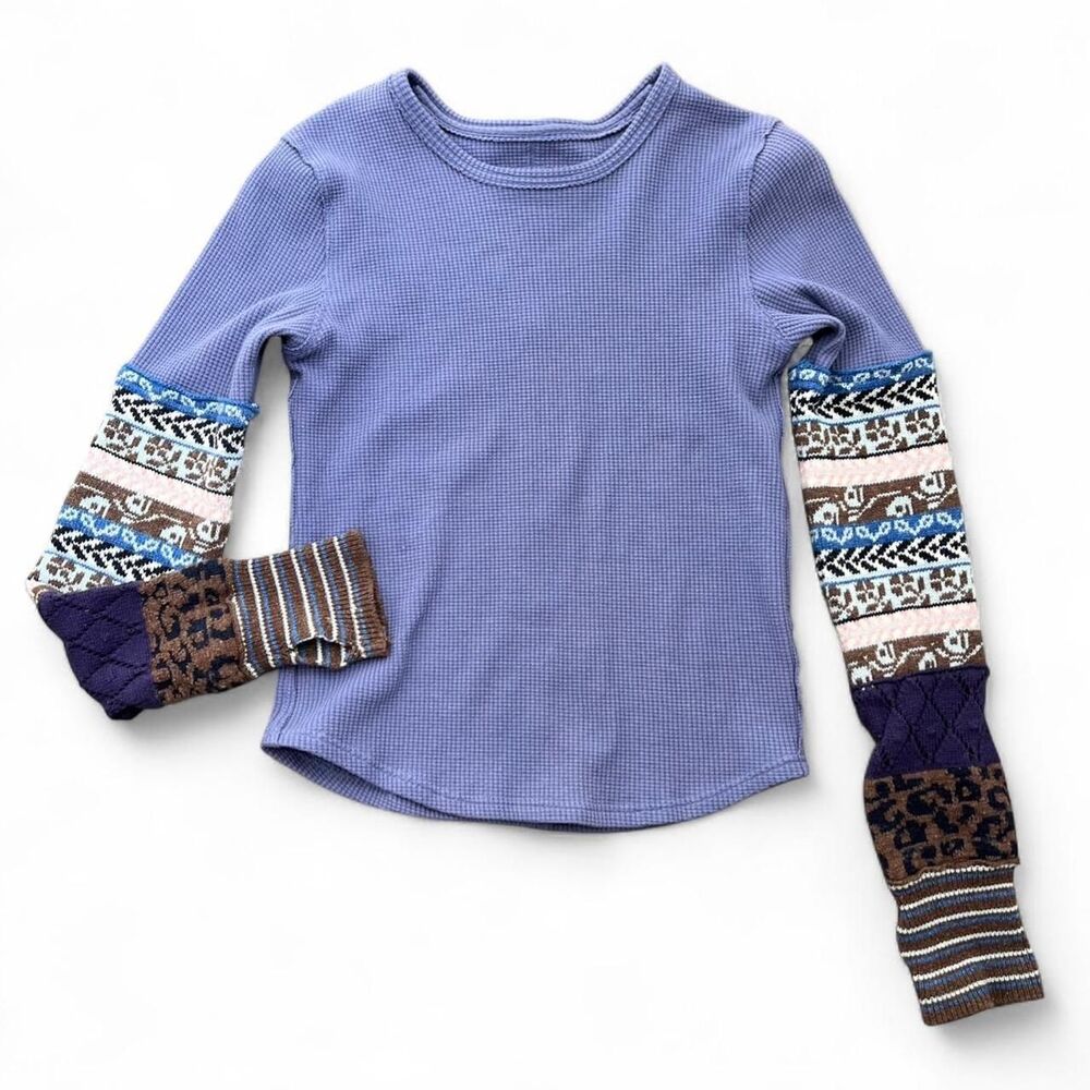 Y2K Boho Free People All In Cuff Long Sleeve Tee